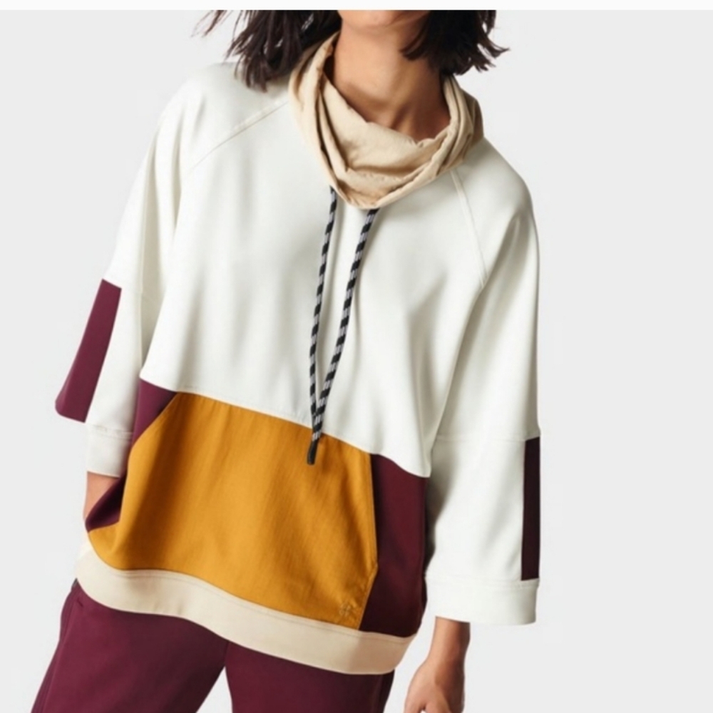 NWT SWEATY BETTY Mix It Up Funnel Neck Sweatshirt XL